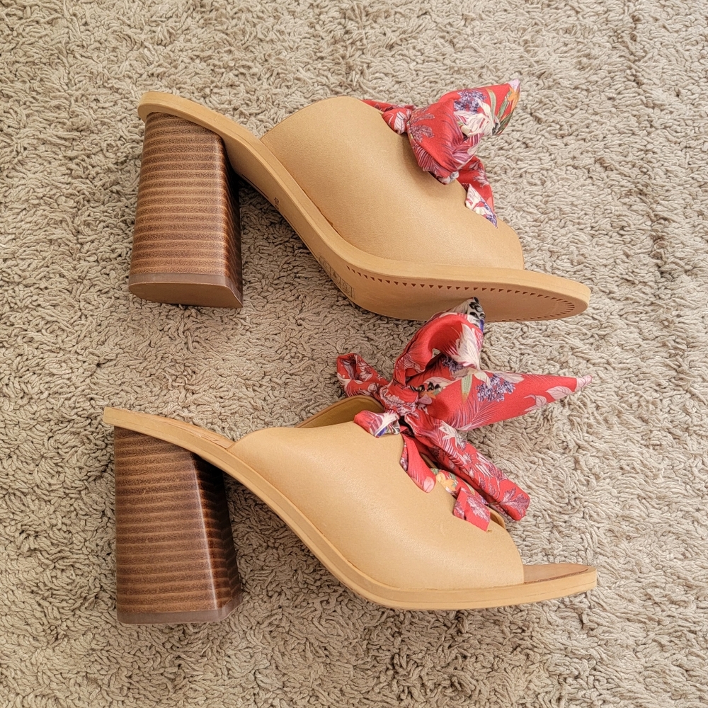New Dolce Vita Aleeya Block Heels‎ High Heel Leather Sandals Floral Size 10 M - Picture 10 of 14